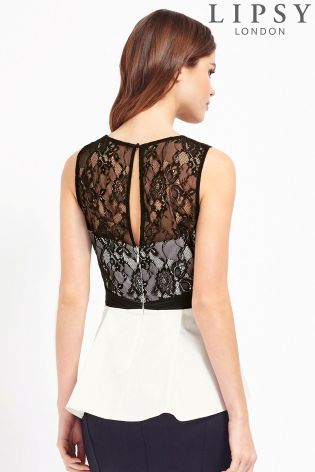 Lipsy Lace Peplum Top